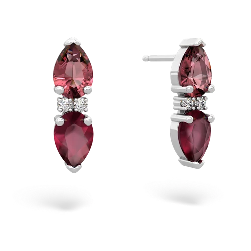 tourmaline-ruby bowtie earrings