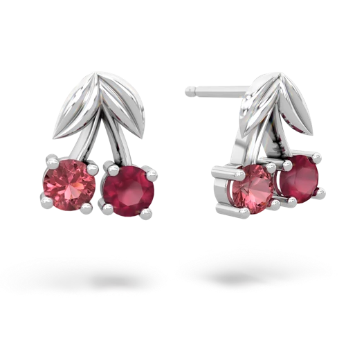 tourmaline-ruby cherries earrings