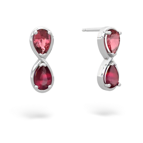 tourmaline-ruby infinity earrings