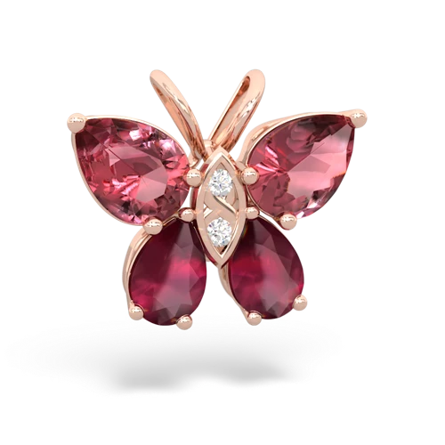 tourmaline-ruby butterfly pendant