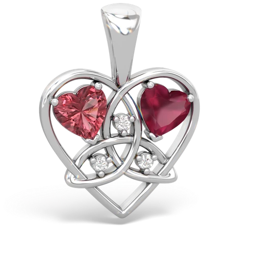 tourmaline-ruby celtic heart pendant