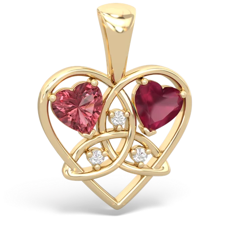 tourmaline-ruby celtic heart pendant