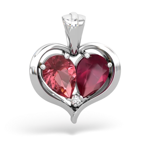 tourmaline-ruby half heart whole pendant