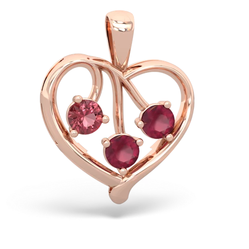 tourmaline-ruby love heart pendant