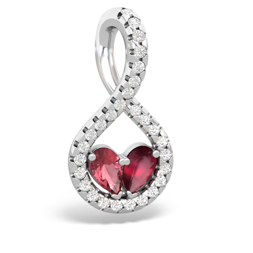 tourmaline-ruby pave twist pendant