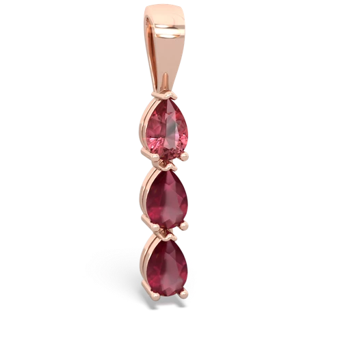 tourmaline-ruby three stone pendant