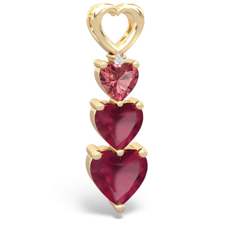 Pink Tourmaline Genuine Pink Tourmaline with Genuine Ruby and Genuine Pink Tourmaline Past Present Future pendant Pendant