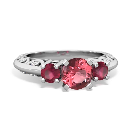 tourmaline-ruby engagement ring