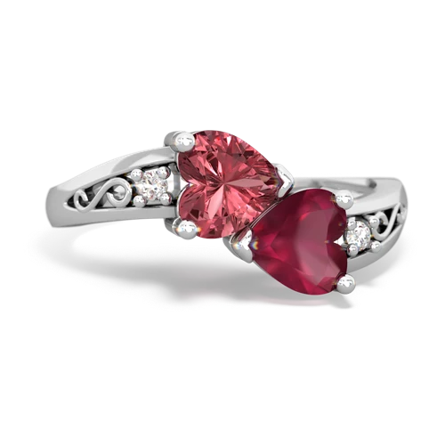 tourmaline-ruby filligree ring