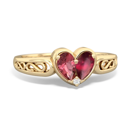 tourmaline-ruby filligree ring