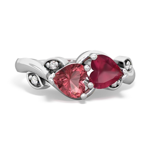 tourmaline-ruby floral keepsake ring