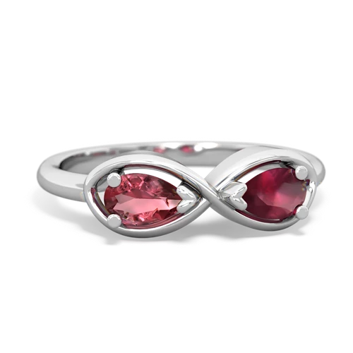 tourmaline-ruby infinity ring