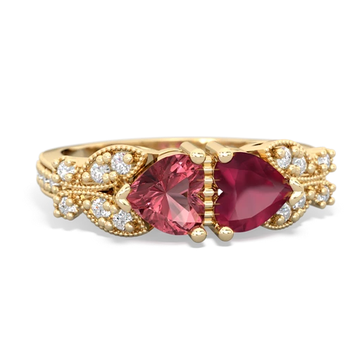 tourmaline-ruby keepsake butterfly ring