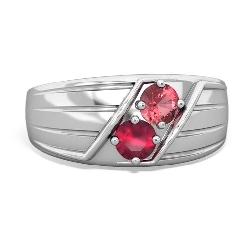 tourmaline-ruby mens ring