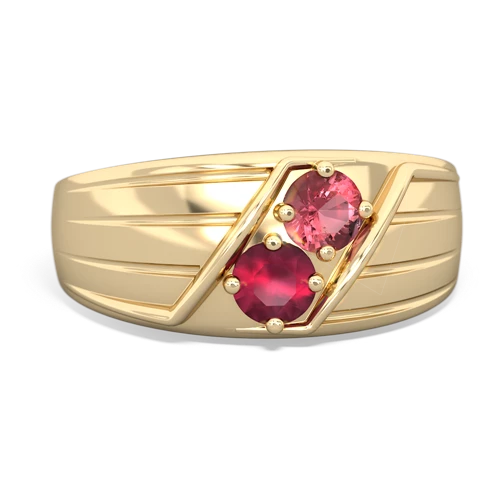 tourmaline-ruby mens ring