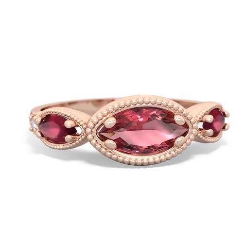 tourmaline-ruby milgrain marquise ring