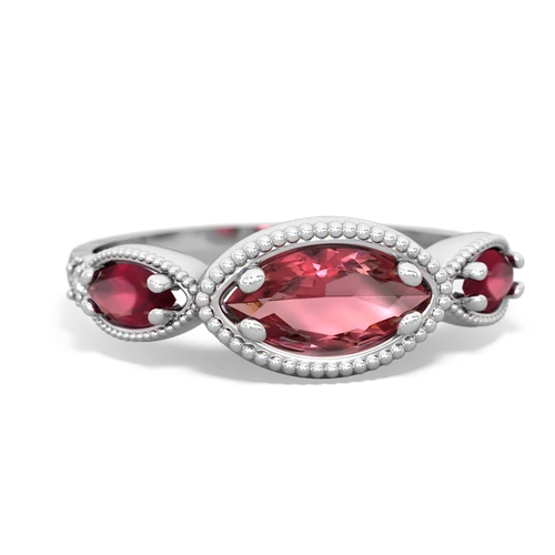 tourmaline-ruby milgrain marquise ring