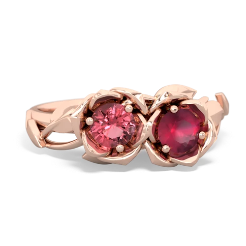 tourmaline-ruby roses ring