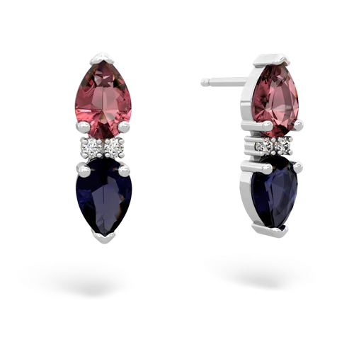 tourmaline-sapphire bowtie earrings