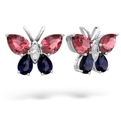 tourmaline-sapphire butterfly earrings