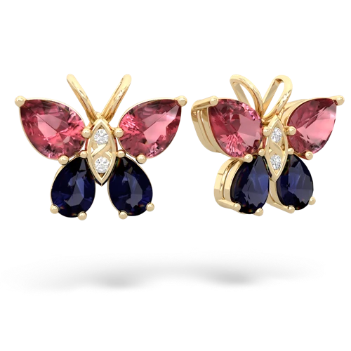 tourmaline-sapphire butterfly earrings