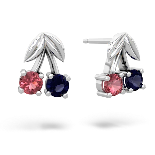 tourmaline-sapphire cherries earrings