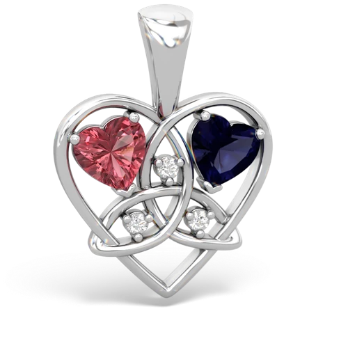 tourmaline-sapphire celtic heart pendant