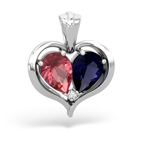 tourmaline-sapphire half heart whole pendant