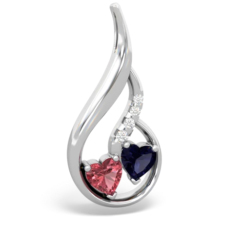 tourmaline-sapphire keepsake swirl pendant