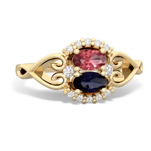 tourmaline-sapphire antique keepsake ring