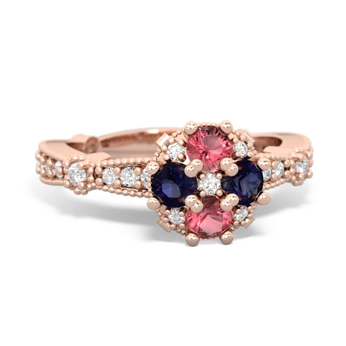 tourmaline-sapphire art deco engagement ring