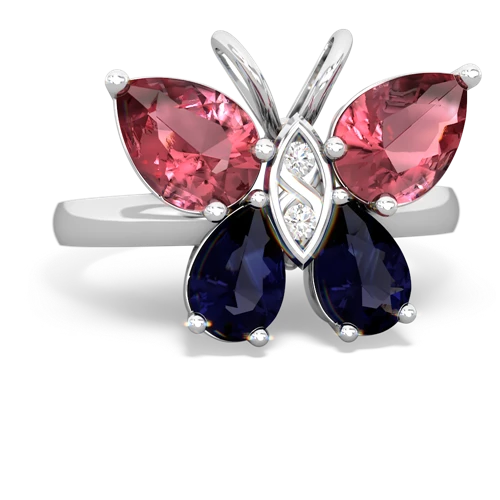 tourmaline-sapphire butterfly ring