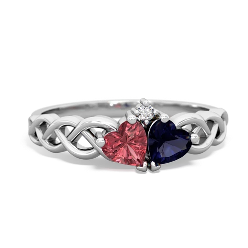 tourmaline-sapphire celtic braid ring