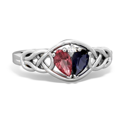 tourmaline-sapphire celtic knot ring