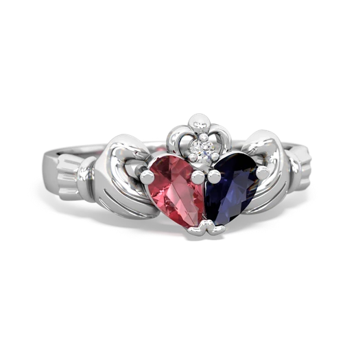 tourmaline-sapphire claddagh ring