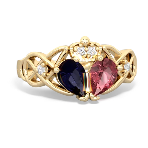 tourmaline-sapphire claddagh ring