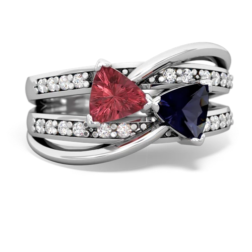 Pink Tourmaline Genuine Pink Tourmaline with Genuine Sapphire Bowtie ring Ring