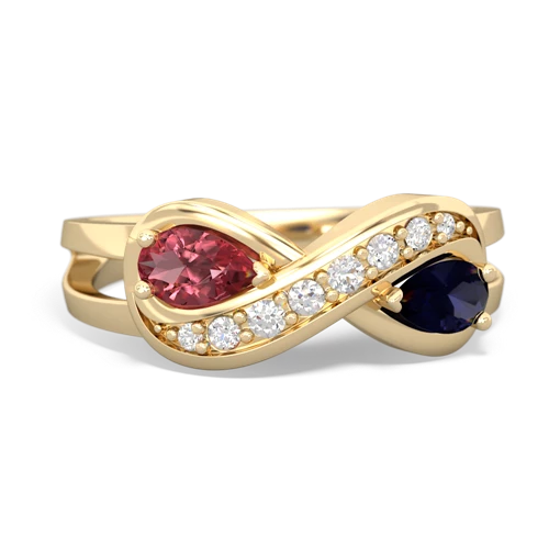 tourmaline-sapphire diamond infinity ring