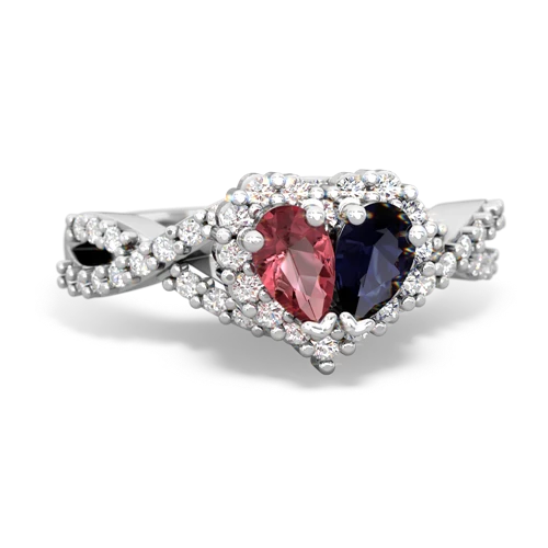 tourmaline-sapphire engagement ring