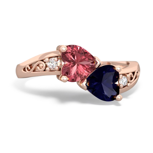 tourmaline-sapphire filligree ring