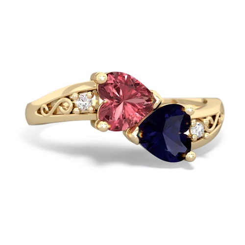 tourmaline-sapphire filligree ring