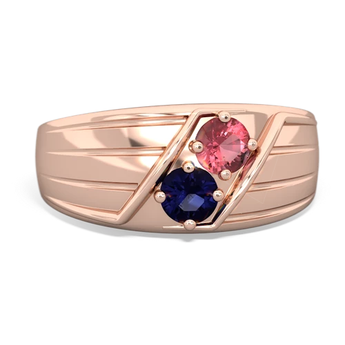 tourmaline-sapphire mens ring