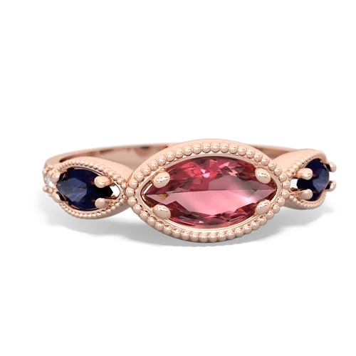 tourmaline-sapphire milgrain marquise ring