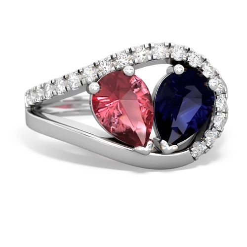 tourmaline-sapphire pave heart ring