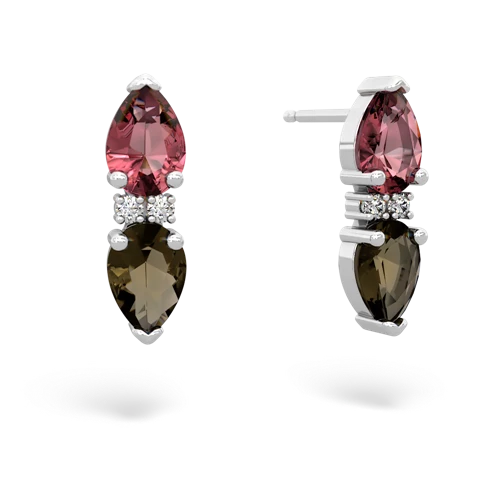 tourmaline-smoky quartz bowtie earrings