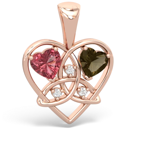 tourmaline-smoky quartz celtic heart pendant