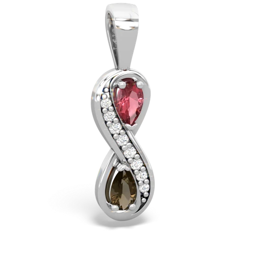 tourmaline-smoky quartz keepsake infinity pendant