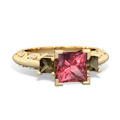 tourmaline-smoky quartz engagement ring