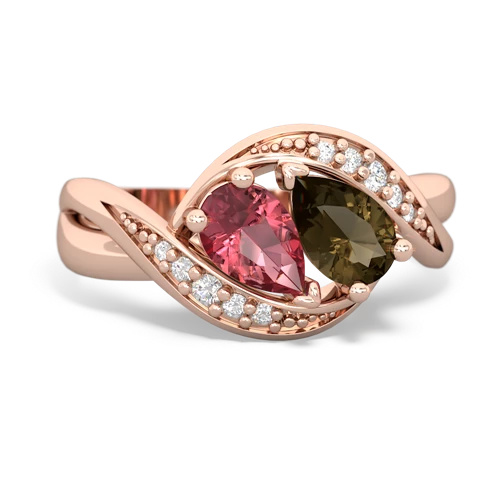 tourmaline-smoky quartz keepsake curls ring