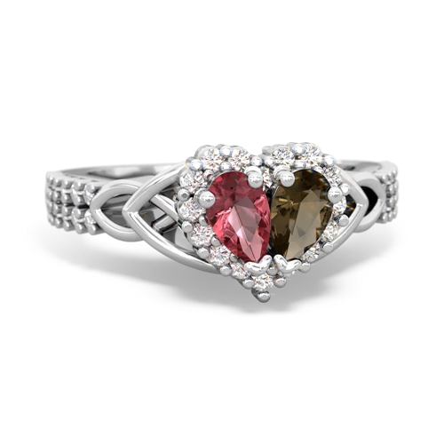 tourmaline-smoky quartz keepsake engagement ring